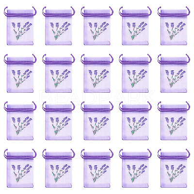 20Pcs Polyester Mesh Sachet Packing Drawstring Bgas ABAG-TA0002-20E-1