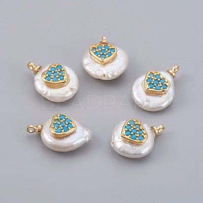 Natural Cultured Freshwater Pearl Pendants PEAR-F008-23G-02-1