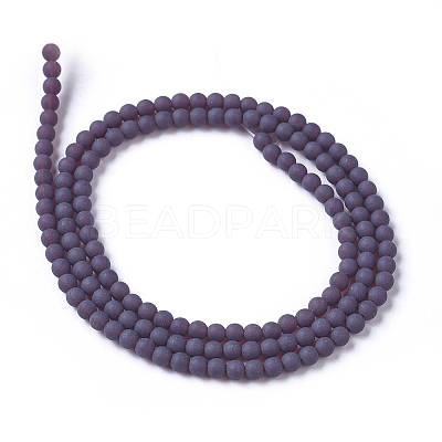 Frosted Opaque Glass Bead Strands FGLA-G002-A04-1