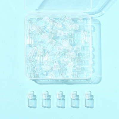 50Pcs Glass Bottle Pendant Decoration BOTT-FS0001-06-1