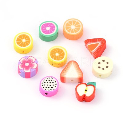 Mixed Fruit Theme Handmade Polymer Clay Beads X-CLAY-Q170-M-1