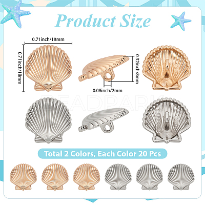 40Pcs 2 Colors 1-Hole Alloy Shank Buttons BUTT-CY0001-28B-1