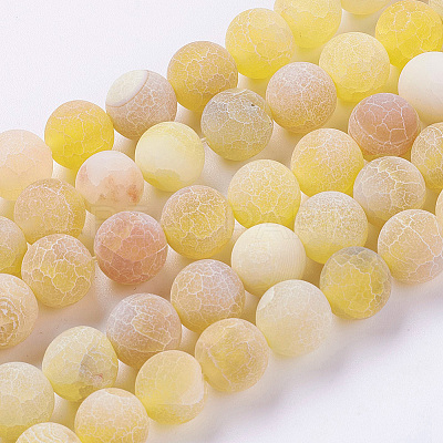 Natural Weathered Agate Beads Strands G-G589-8mm-02-1