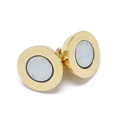 Rack Plating Brass Magnetic Clasps with Loops KK-F801-03B-G-1