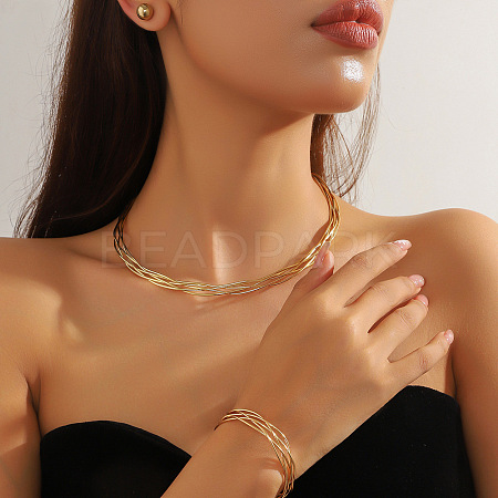 Alloy Bangles & Necklaces Sets FS-WG43B4A-09-1