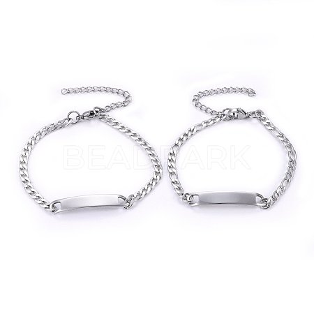 304 Stainless Steel ID Bracelet BJEW-O168-01P-1