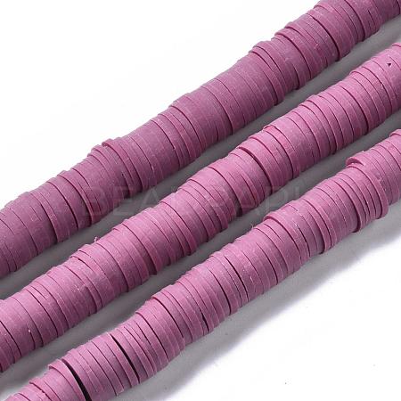 Flat Round Handmade Polymer Clay Beads CLAY-R067-12mm-05-1