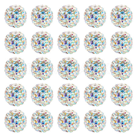 30Pcs Pave Disco Ball Beads RB-TA0001-26C-1