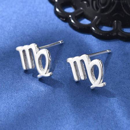 925 Sterling Silver Stud Earrings EJEW-K303-01S-06-1