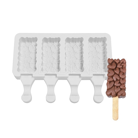 Food Grade DIY Rectangle Ice-cream Silicone Molds DIY-D062-03B-1