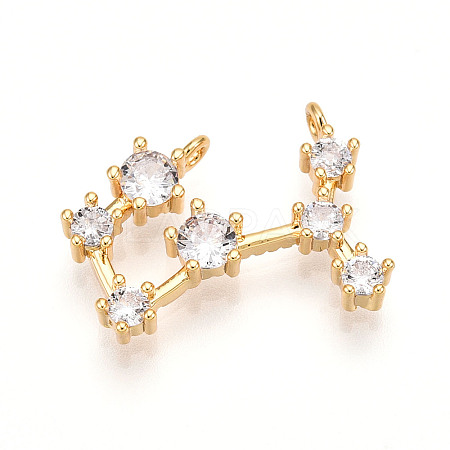 Brass Micro Pave Cubic Zirconia Pendants KK-N261-120J-G-1