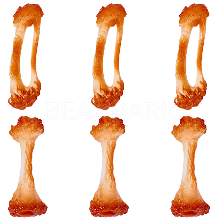 6Pcs 2 Styles PVC Model Food Bone Display Decoration AJEW-SC0004-17-1