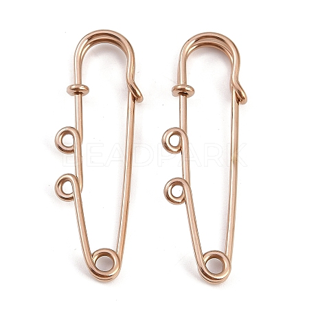 Ion Plating(IP) 304 Stainless Steel Safety Pins Brooch Findings STAS-K252-05A-RG-1