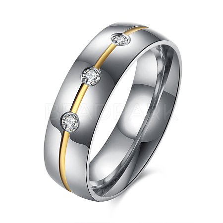 Valentine's Day Gifts Titanium Steel Cubic Zirconia Couple Rings For Men RJEW-BB16465-8-1