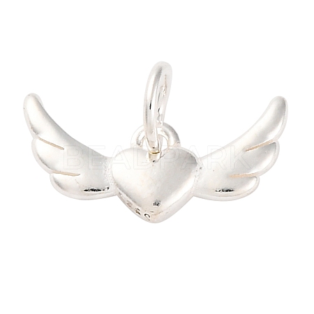 925 Sterling Silver Wing Heart Charms STER-A032-06S-1