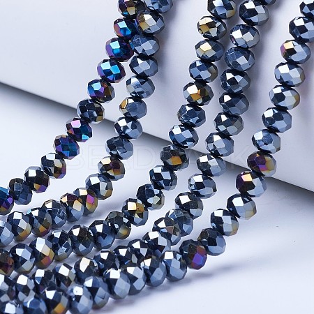 Electroplate Glass Beads Strands EGLA-A034-P4mm-B01-1