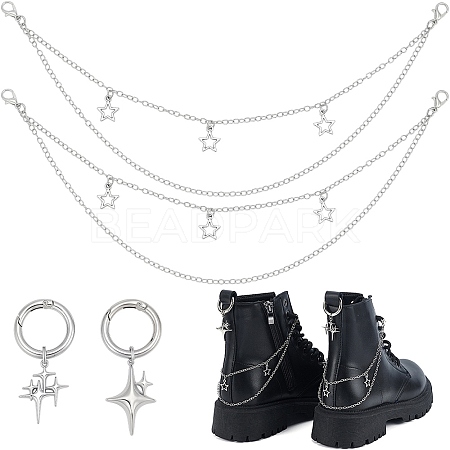 4Pcs 3 Styles Brass Chains Boot Strap Chains HJEW-BM0001-11-1