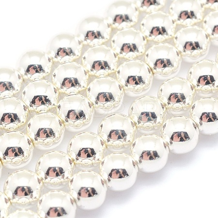 Electroplate Non-magnetic Synthetic Hematite Beads Strands G-L485-01E-S-1
