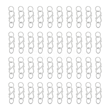50Pcs 304 Stainless Steel S-Hook Clasps FIND-UN00008-1