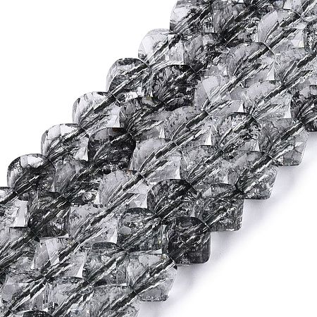 Crackle Transparent Glass Beads Strands GLAA-N068-02A-01-1
