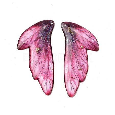 2Pcs Transparent Epoxy Resin Pendants RESI-A044-05B-1