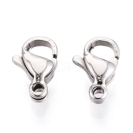 304 Stainless Steel Lobster Claw Clasps STAS-T065-9mm-34P-1