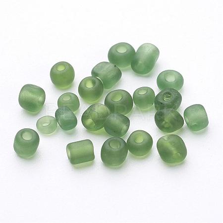 6/0 Frosted Round Glass Seed Beads X-SEED-A008-4mm-M7-1