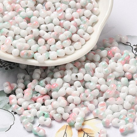 Two Tone Baking Paint Glass Seed Beads SEED-F005-01A-08-1
