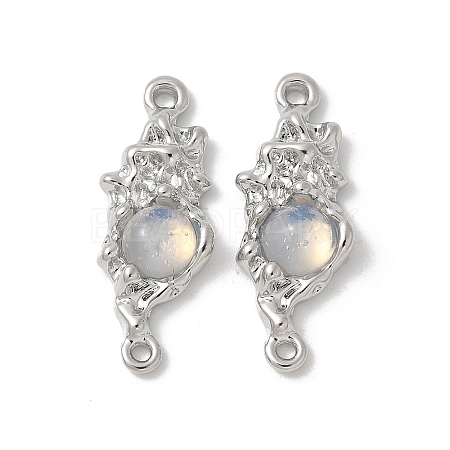 Brass & Resin Flower Connector Charms KK-U052-36P-02-1