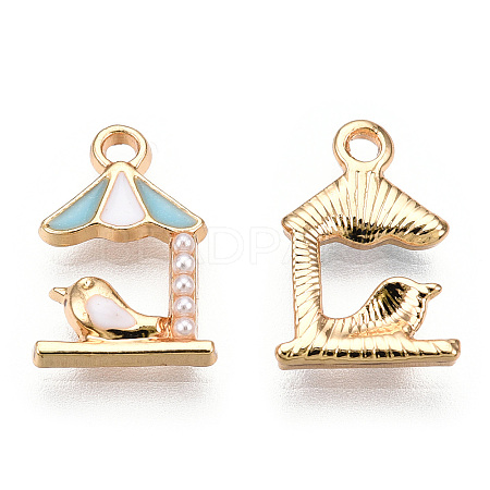 Light Gold Plated Alloy Charms X-ENAM-T009-44A-1