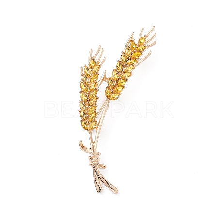 Rhinestone Wheat Brooch Pin JEWB-C003-02-1