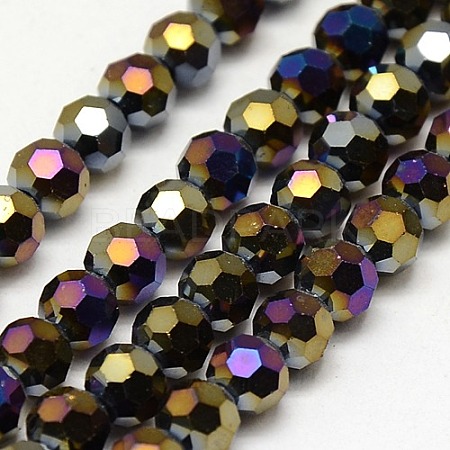 Electroplate Glass Beads Strands EGLA-J042-8mm-AB01-1