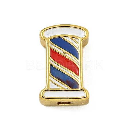 Rack Plating Brass Enamel Beads KK-U029-22G-04-1