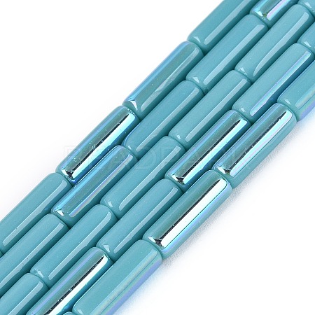 Electroplate Opaque Glass Beads Strands EGLA-Q132-02A-F02-1