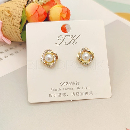 Alloy Rhinestone Stud Earrings FS-WGE0AD6-64-1
