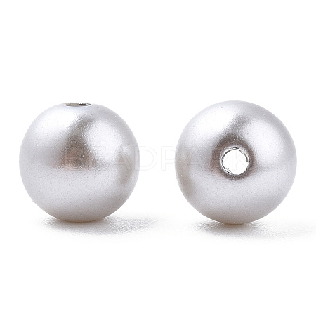 Spray Painted ABS Plastic Imitation Pearl Beads OACR-T015-05C-03-1
