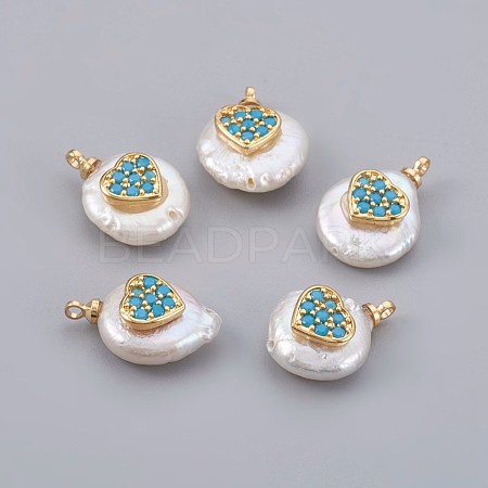 Natural Cultured Freshwater Pearl Pendants PEAR-F008-23G-02-1
