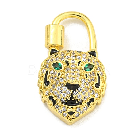 Brass Micro Pave Cubic Zirconia Pendants KK-K354-15G-1