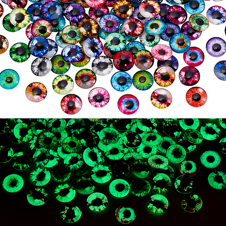 2 Bags Fluorescent Glass Cabochons GGLA-PH0001-74-1