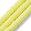 Flat Round Handmade Polymer Clay Beads CLAY-R067-10mm-23-1