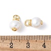 Brass with Natural Pearl Pendants KK-F892-35G-3