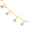 Star Evil Eye Charm Bracelets & Necklaces Jewelry Sets SJEW-JS01135-4