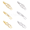 SUPERFINDINGS 6Pcs 3 Styles 2 Colors Rack Plating Brass Clear Cubic Zirconia Watch Band Clasps KK-FH0007-36-1