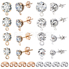160Pcs 8 Style Alloy Crystal Rhinestone Stud Earring Finding ALRI-SP0001-02-1