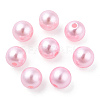 Spray Painted ABS Plastic Imitation Pearl Beads OACR-T015-05B-17-3