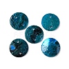 Spray Painted Natural Akoya Shell Connector Charms BSHE-S304-17E-1