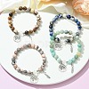 Natural & Synthetic Gemstone Stretch Bracelets BJEW-JB09885-2