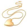 Ion Plating(IP) 304 Stainless Steel Heart Pendant Round Snake Chain Necklaces for Women X-NJEW-G142-04G-2