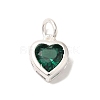 925 Sterling Silver Cubic Zirconia Heart Charms with Jump Rings FIND-U013-10S-01-1