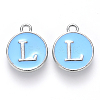 Platinum Plated Alloy Enamel Charms X-ENAM-S118-04L-P-1